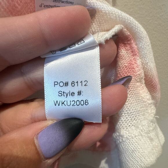 Faherty Didion organic hemp/cotton pink and white tie dye size small - Picture 7 of 8